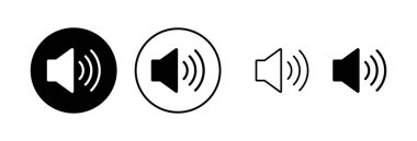 Sözcü simgesi vektör illüstrasyonu. Ses düzeyi ve sembol. Hoparlör ikonu. ses sembolü