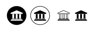 Banka simgesi vektör illüstrasyonu. Banka işareti ve sembol, müze, üniversite