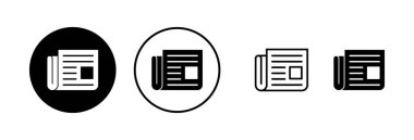 Gazete ikonu vektör illüstrasyonu. Haber kağıdı işareti ve sembolize