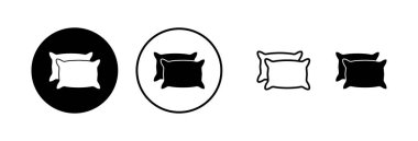 Yastık simgesi vektör çizimi. Yastık işareti ve sembol. Rahat yumuşacık yastık.