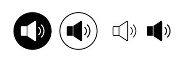 Sözcü simgesi vektör illüstrasyonu. Ses düzeyi ve sembol. Hoparlör ikonu. ses sembolü