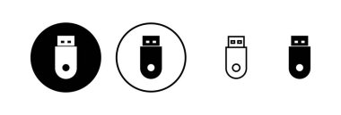 Usb simge vektör illüstrasyonu. Flaş disk işareti ve sembol. Flash disk işareti.