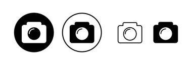 Kamera simgesi vektör illüstrasyonu. Fotoğraf makinesi işareti ve sembol. fotoğrafçılık simgesi.