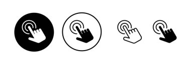 El ile ikon vektör illüstrasyonuna tıklayın. İşaret ve sembol. el imleç simgesi