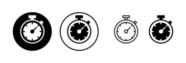 Kronometre ikon vektör illüstrasyonu. Zamanlayıcı işareti ve sembol. Geri sayım simgesi. Zaman Dönemi
