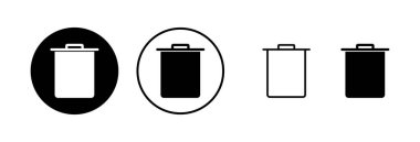 Çöp ikonu vektör illüstrasyonu. Çöp kutusu simgesi. İşareti ve sembolü sil.