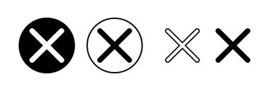 Simge vektör çizimini kapat. İşareti ve sembolü sil. çapraz işaret