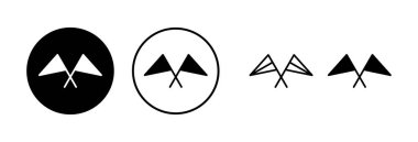 Bayrak simgesi vektör illüstrasyonu. GPS yer kodu haritası. Konum belirleyici simgesi.