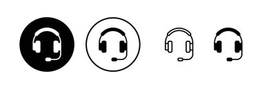 Kulaklık ikonu vektör illüstrasyonu. Kulaklık işareti ve sembol