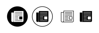 Gazete ikonu vektör illüstrasyonu. Haber kağıdı işareti ve sembolize