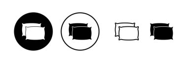 Yastık simgesi vektör çizimi. Yastık işareti ve sembol. Rahat yumuşacık yastık.