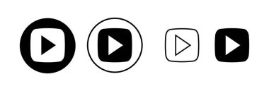 Simge vektör illüstrasyonunu çal. Düğme işareti ve sembolü çal