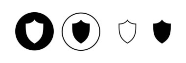 Kalkan simgesi vektör illüstrasyonu. Koruma ikonu. Güvenlik işareti ve sembol