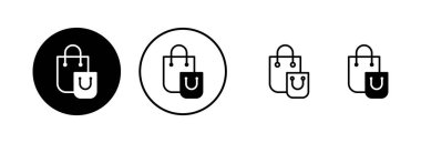 Alışveriş poşeti ikon vektör illüstrasyonu. Alışveriş işareti ve sembol