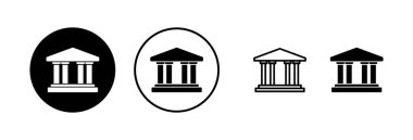 Banka simgesi vektör illüstrasyonu. Banka işareti ve sembol, müze, üniversite