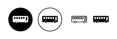 Otobüs simgesi vektör çizimi. Otobüs tabelası ve sembol. taşıma sembolü