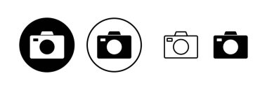 Kamera simgesi vektör illüstrasyonu. Fotoğraf makinesi işareti ve sembol. fotoğrafçılık simgesi.