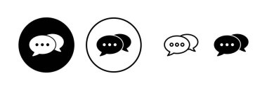 Sohbet ikonu vektör illüstrasyonu. Konuşma balonu işareti ve sembol. Yorum simgesi. ileti