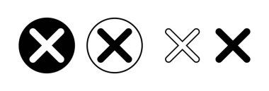 Simge vektör çizimini kapat. İşareti ve sembolü sil. çapraz işaret