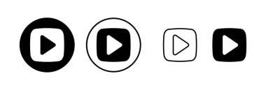 Simge vektör illüstrasyonunu çal. Düğme işareti ve sembolü çal