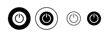 Güç ikonu vektör illüstrasyonu. Güç Anahtarı işareti ve sembolü. Elektrik gücü.