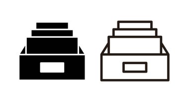 Dizin simgesi illüstrasyonunu arşivle. Belge vektör simgesi. Depolama simgesini arşivle.