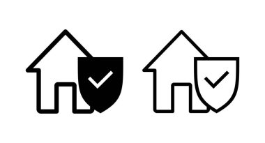 Ev sigortası ikonu vektör illüstrasyonu. ev koruma işareti ve sembol