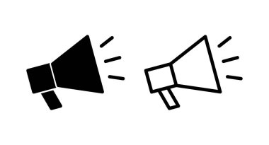 Megafon ikon vektör çizimi. Hoparlör işareti ve sembol