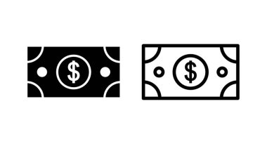 Para ikonu vektör illüstrasyonu. Para işareti ve sembol