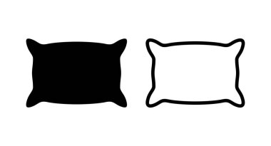 Yastık simgesi vektör çizimi. Yastık işareti ve sembol. Rahat yumuşacık yastık.
