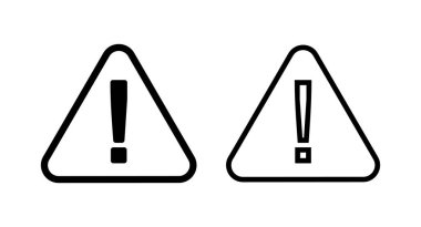 Ünlem tehlikesi işareti illüstrasyonu. Dikkat işareti ve sembol. Tehlike uyarısı işareti