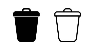 Çöp ikonu vektör illüstrasyonu. Çöp kutusu simgesi. İşareti ve sembolü sil.