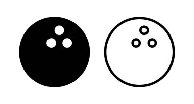 Bowling ikonu vektör illüstrasyonu. Bowling topu, iğne işareti ve sembol.