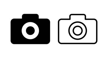 Kamera simgesi vektör illüstrasyonu. Fotoğraf makinesi işareti ve sembol. fotoğrafçılık simgesi.
