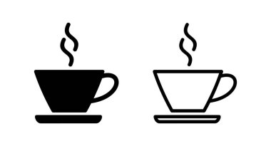 Kahve fincanı ikonu vektör illüstrasyonu. Kahve işareti ve sembol.