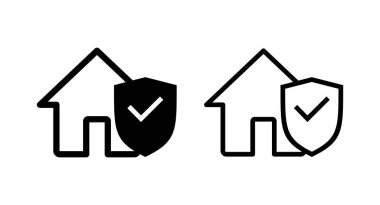 Ev sigortası ikonu vektör illüstrasyonu. ev koruma işareti ve sembol