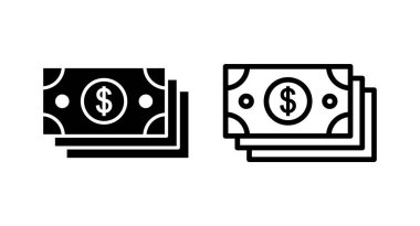 Para ikonu vektör illüstrasyonu. Para işareti ve sembol