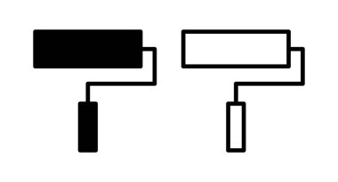 Simge vektör illüstrasyonunu boya. Boya fırçası işareti ve sembol. boyama silindiri vektörü