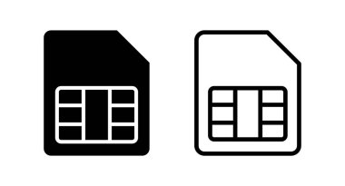 Sim kart simgesi vektör illüstrasyonu. çift sim kart işareti ve sembol