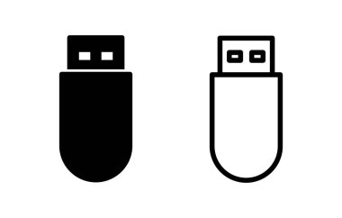 Usb simge vektör illüstrasyonu. Flaş disk işareti ve sembol. Flash disk işareti.