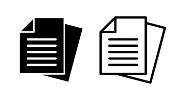 Belge simgesi vektör illüstrasyonu. Kağıt ve sembol. Dosya Simgesi