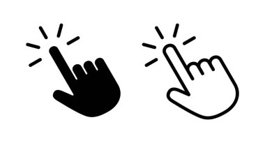 El ile ikon vektör illüstrasyonuna tıklayın. İşaret ve sembol. el imleç simgesi