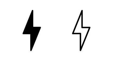 Şimşek simgesi vektör illüstrasyonu. Elektrik işareti ve sembol. Güç simgesi. enerji işareti