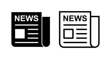 Gazete ikonu vektör illüstrasyonu. Haber kağıdı işareti ve sembolize