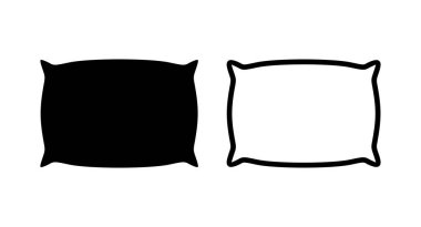 Yastık simgesi vektör çizimi. Yastık işareti ve sembol. Rahat yumuşacık yastık.