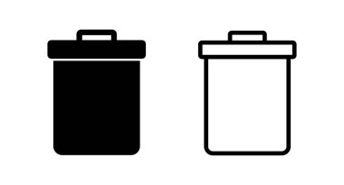 Çöp ikonu vektör illüstrasyonu. Çöp kutusu simgesi. İşareti ve sembolü sil.