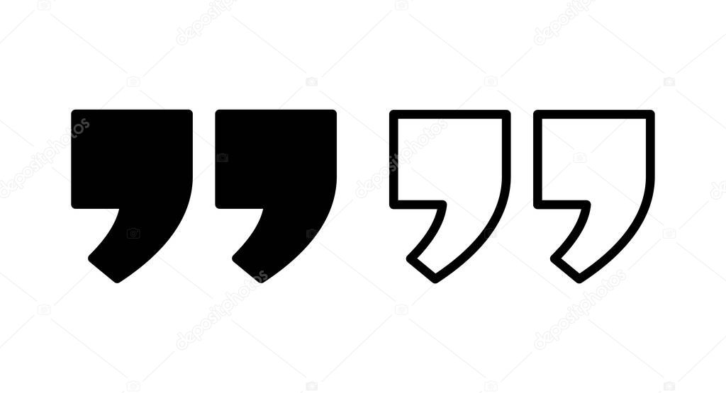 Quote icon vector illustration. Quotation mark sign and symbol