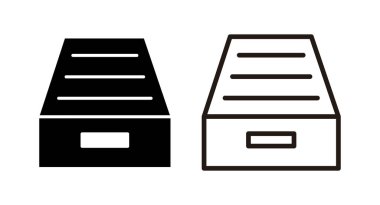 Dizin simgesi illüstrasyonunu arşivle. Belge vektör simgesi. Depolama simgesini arşivle.