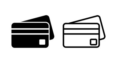 Kredi kartı ikonu vektör illüstrasyonu. Kredi kartı ödeme imzası ve sembolü