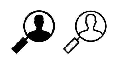 Simge vektör illüstrasyonu işe alınıyor. Arama işi boşluk işareti ve sembol. İnsan kaynakları konsepti. İşe alım.